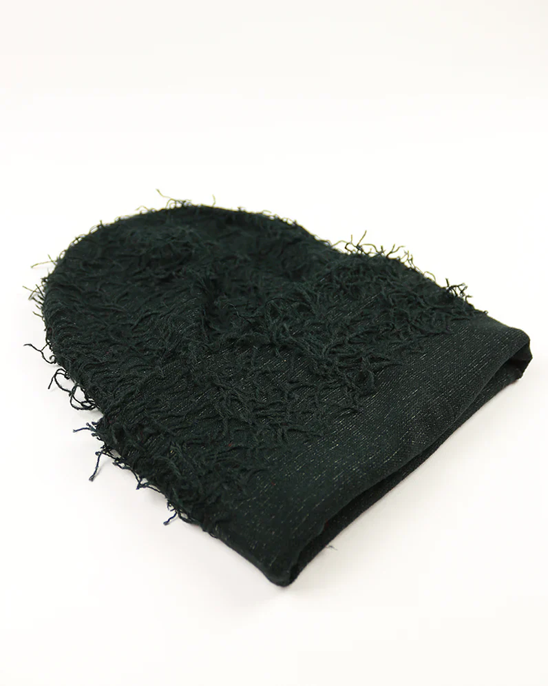 BLACK DISTRESSED BALACLAVA | FARGO - BLACK / 38CM x 22CM / DACRON - SHIESTY MASK