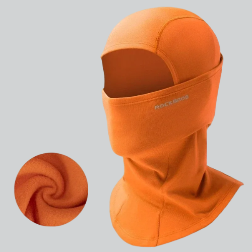 WINTER MOTORCYCLE BALACLAVA | JERSEY CITY - ORANGE / 56CM x 62CM / POLYESTER & COTTON